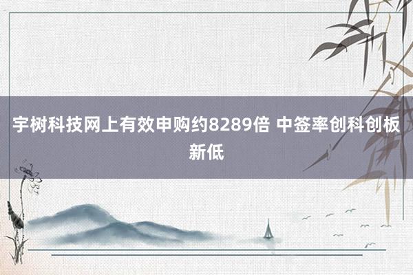 宇树科技网上有效申购约8289倍 中签率创科创板新低