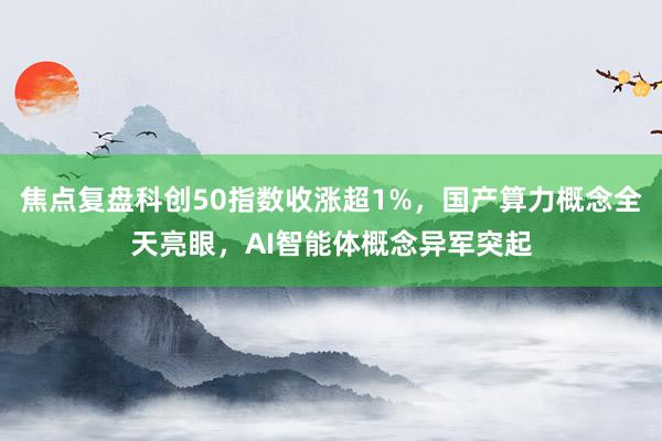 焦点复盘科创50指数收涨超1%，国产算力概念全天亮眼，AI智能体概念异军突起