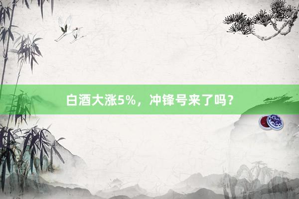 白酒大涨5%，冲锋号来了吗？
