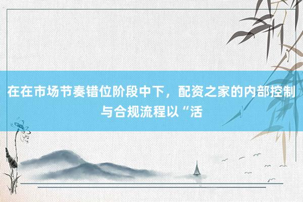 在在市场节奏错位阶段中下，配资之家的内部控制与合规流程以“活