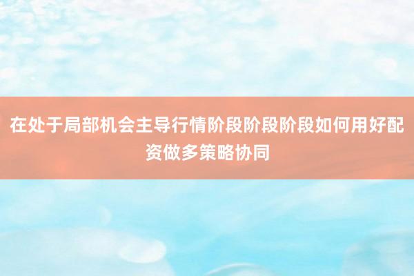 在处于局部机会主导行情阶段阶段阶段如何用好配资做多策略协同