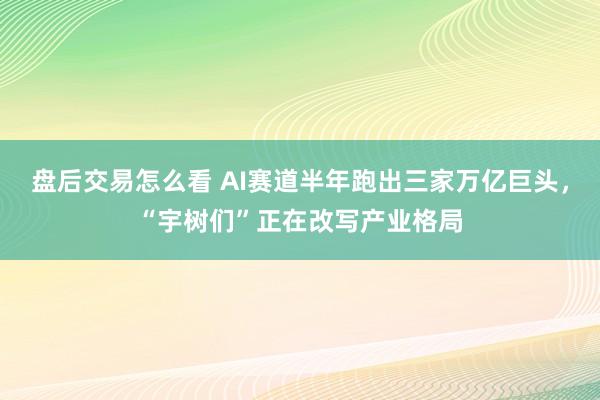 盘后交易怎么看 AI赛道半年跑出三家万亿巨头，“宇树们”正在改写产业格局