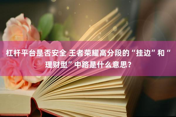 杠杆平台是否安全 王者荣耀高分段的“挂边”和“理财型”中路是什么意思？