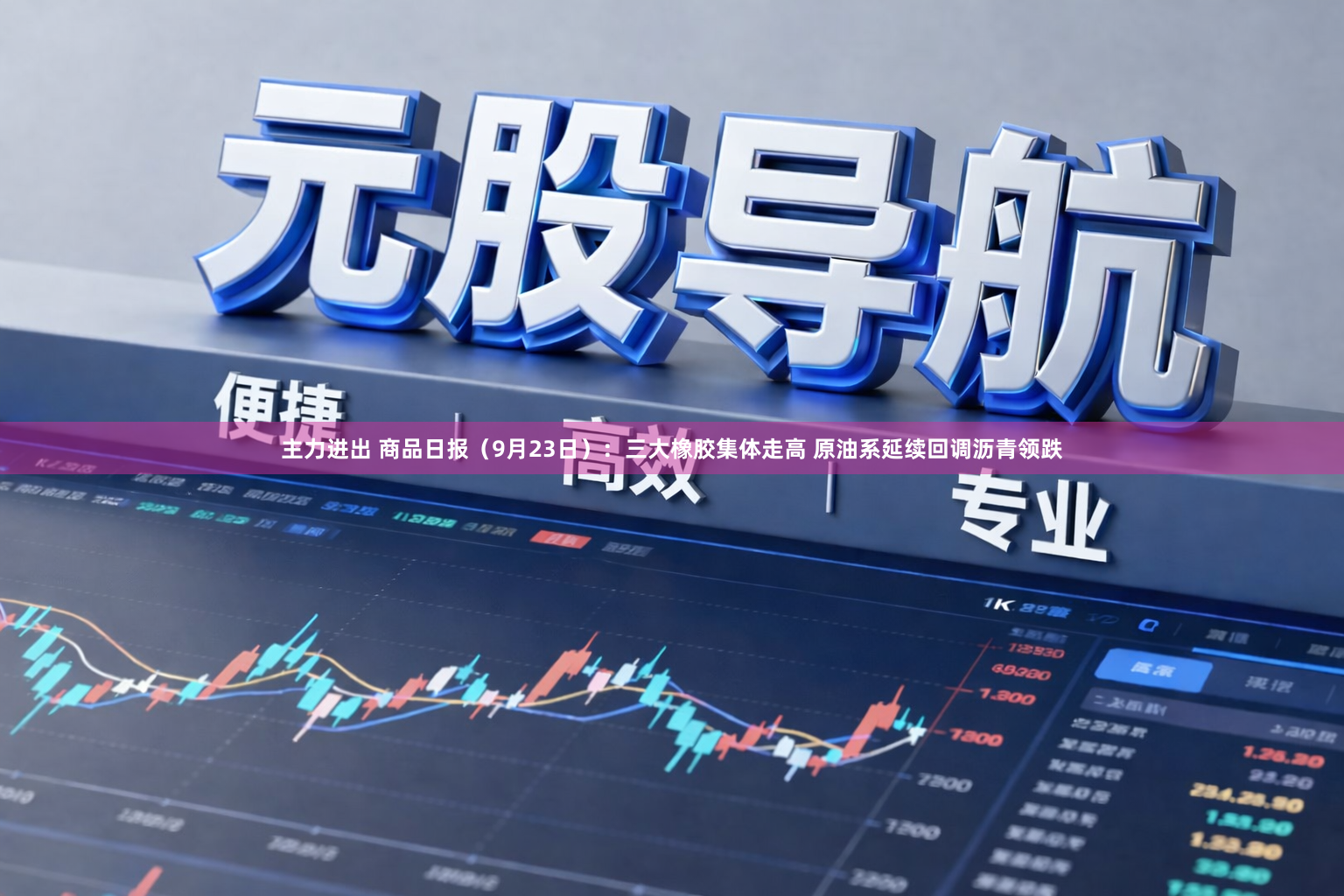 主力进出 商品日报（9月23日）：三大橡胶集体走高 原油系延续回调沥青领跌