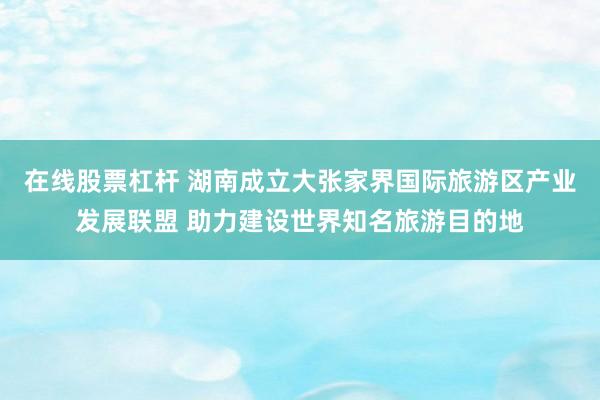 在线股票杠杆 湖南成立大张家界国际旅游区产业发展联盟 助力建设世界知名旅游目的地